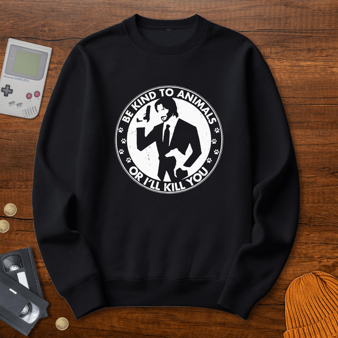 Printify Sweatshirt S / Black Be Kind To Animals - Sweatshirt