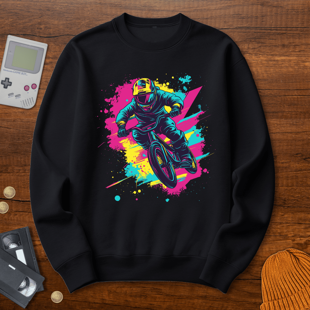 Printify Sweatshirt S / Black BMX Kid- Sweatshirt