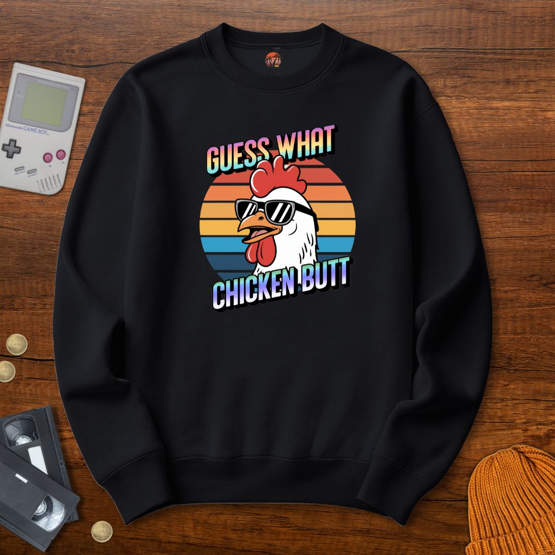 Printify Sweatshirt S / Black ChickenButt - Sweatshirt