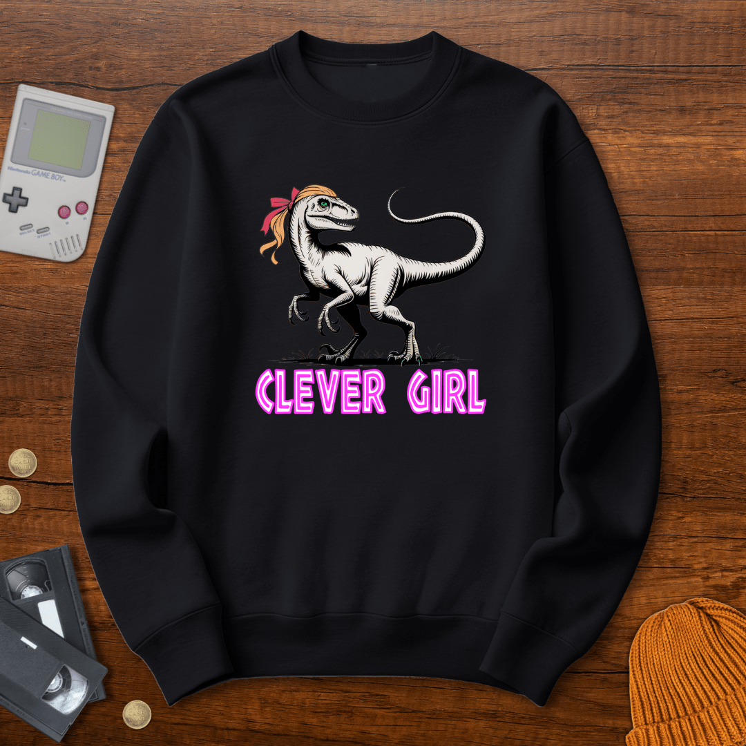 Printify Sweatshirt S / Black Clever Girl - Sweatshirt
