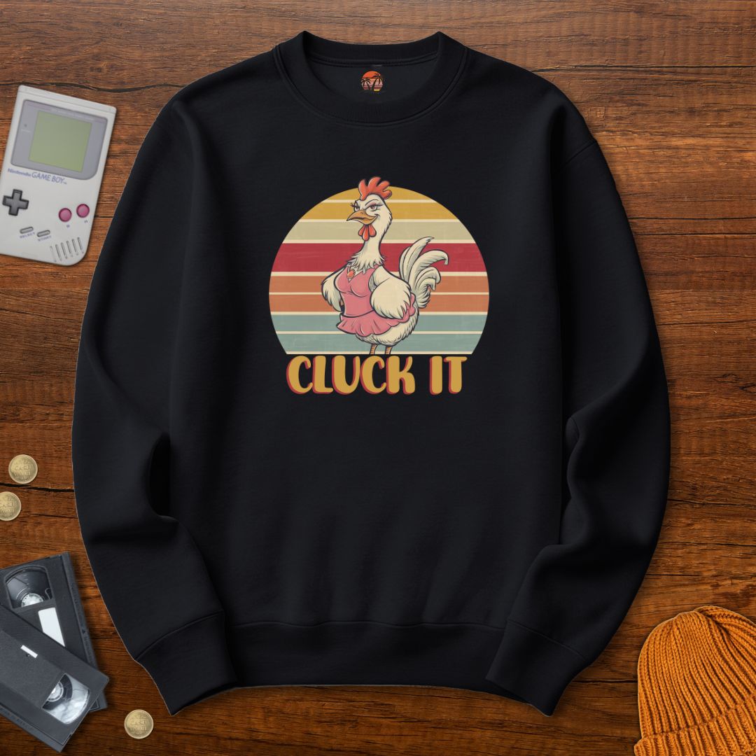 Printify Sweatshirt S / Black Cluck It - Sweatshirt