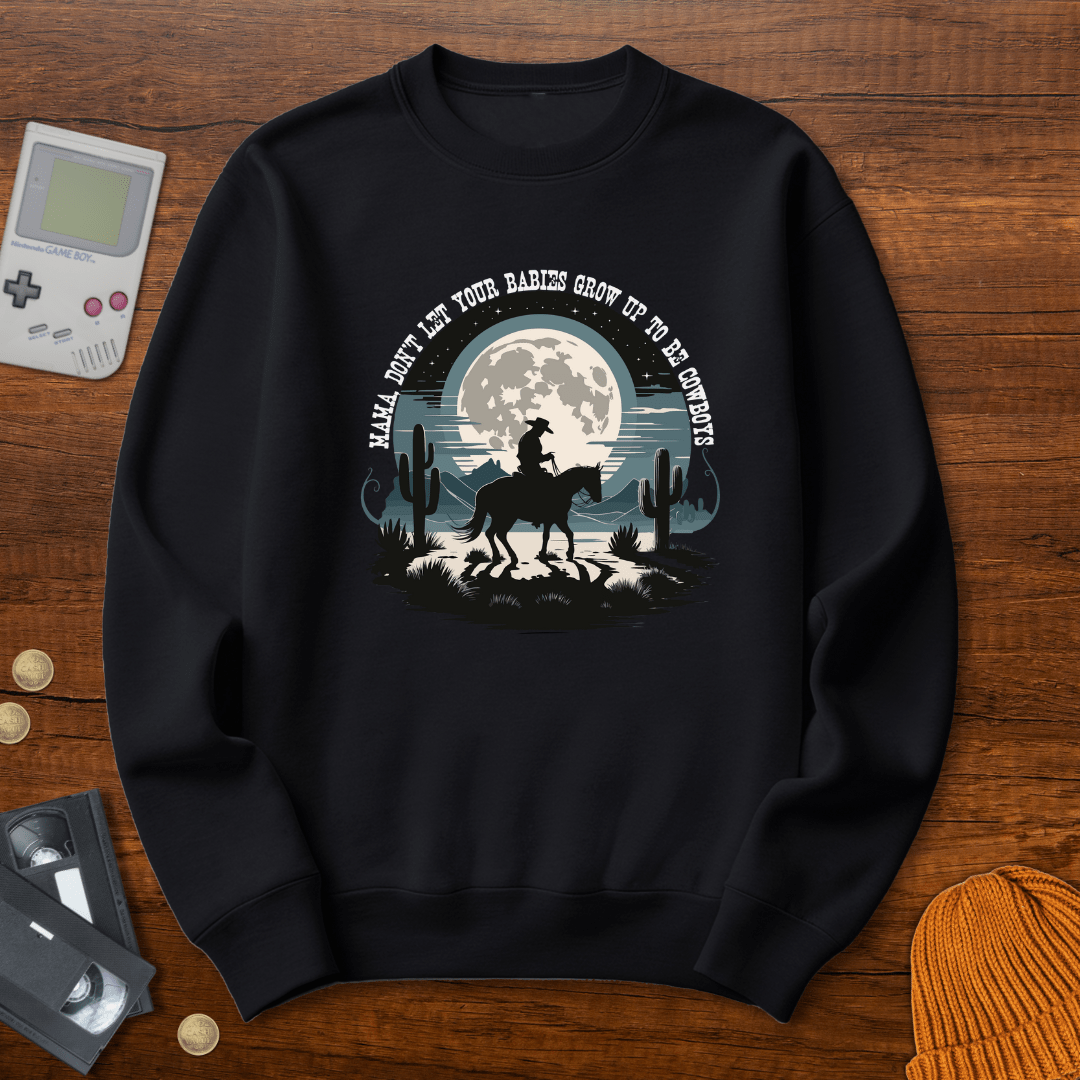 Printify Sweatshirt S / Black Cowboy Moon - Sweatshirt