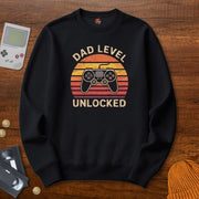 Printify Sweatshirt S / Black Dad level unlocked - Sweatshirt