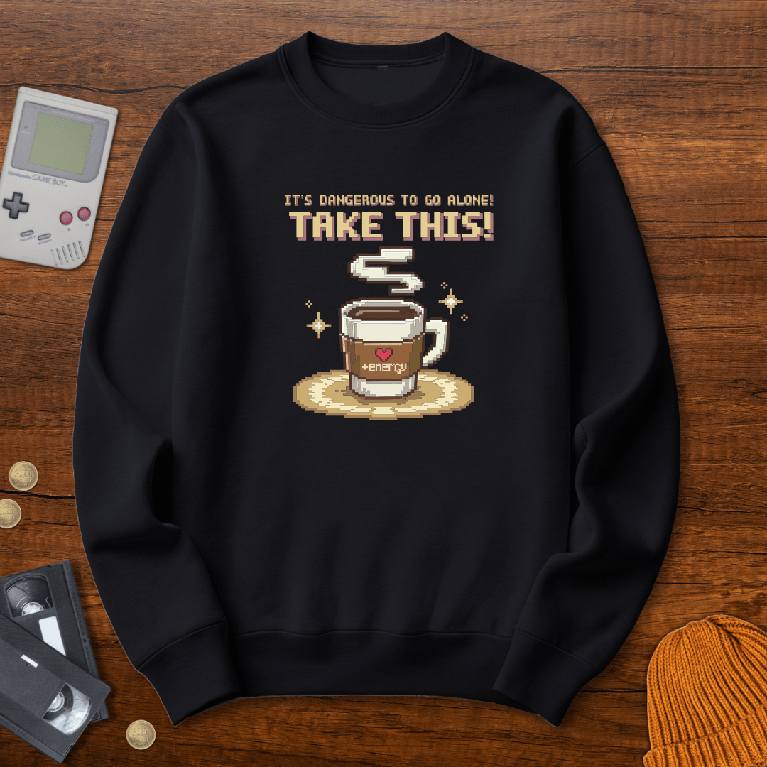 Printify Sweatshirt S / Black Dangerous to go alone - Sweatshirt