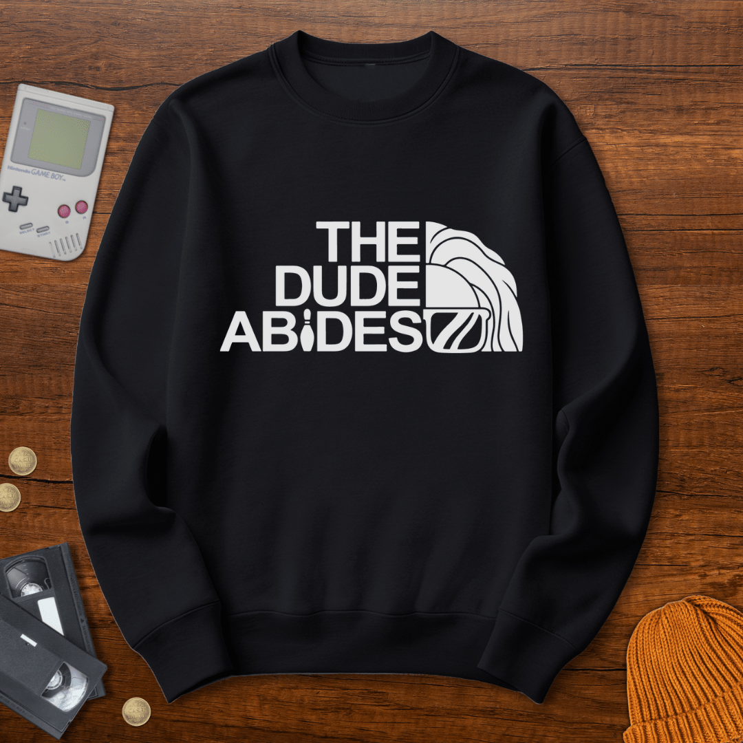Printify Sweatshirt S / Black Dude Abides - Sweatshirt