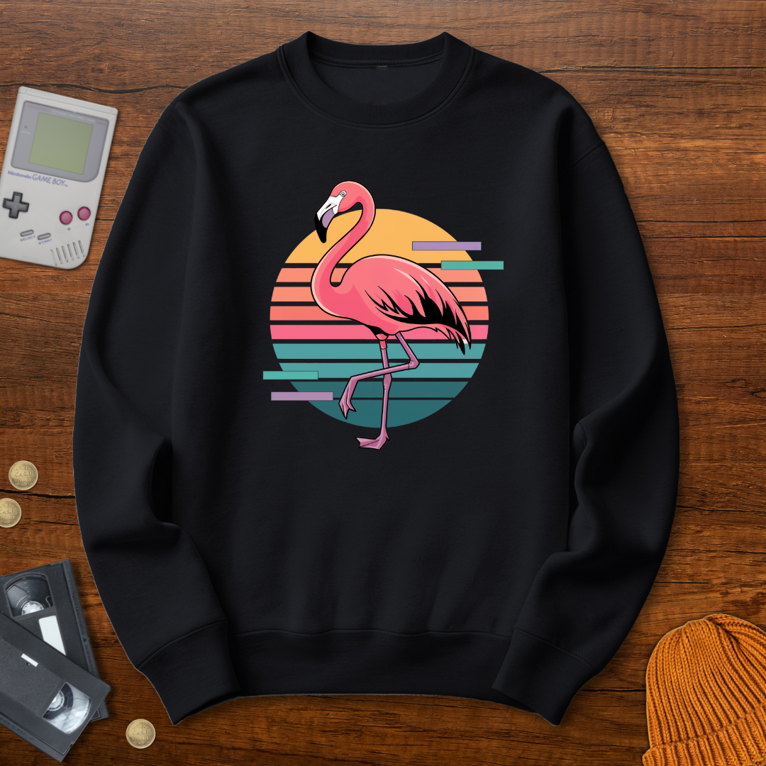 Printify Sweatshirt S / Black Flamingo - Sweatshirt