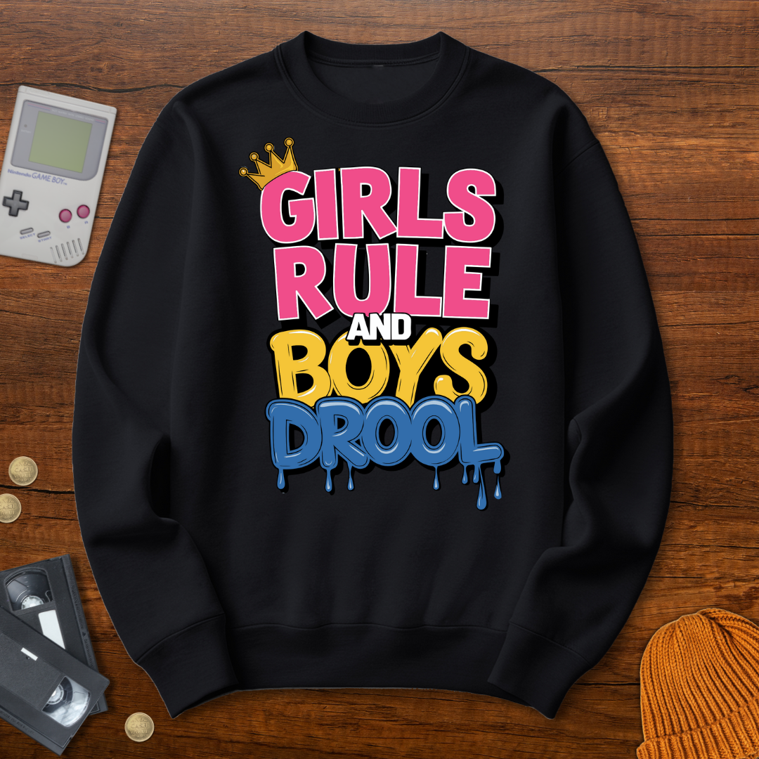Printify Sweatshirt S / Black Girls Rule - Sweatshirt