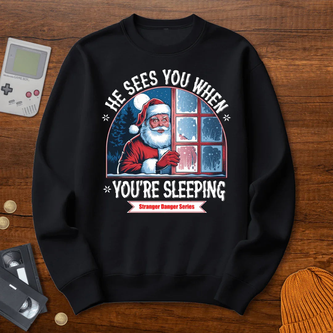 He Sees You When You're Sleeping - Sweatshirt - Throwback Paradise