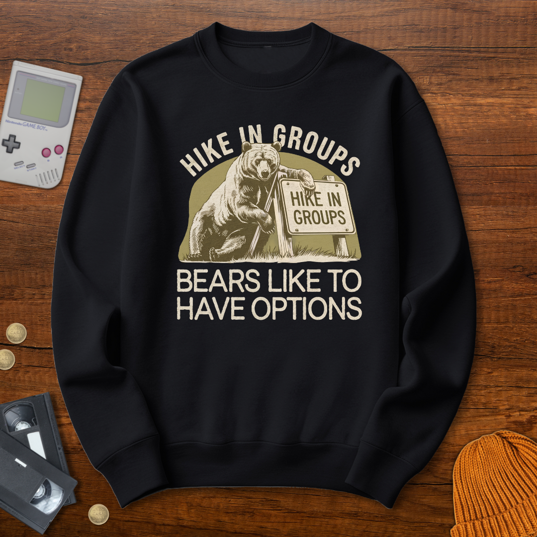 Printify Sweatshirt S / Black Hike in Groups - Sweatshirt