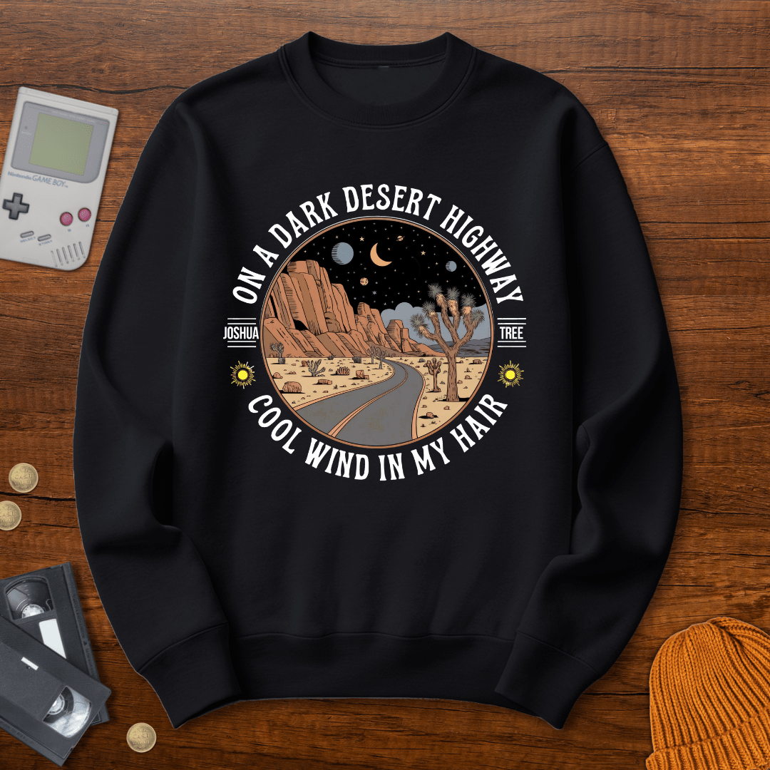 Printify Sweatshirt S / Black Joshua Tree Hwy - Sweatshirt