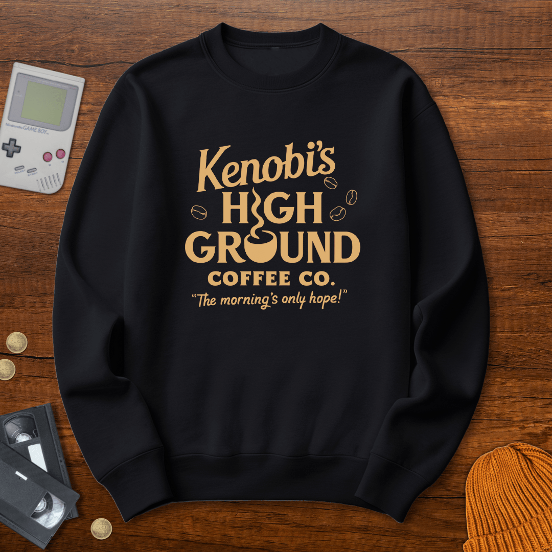 Printify Sweatshirt S / Black Kenobis High Ground Coffee - Sweatshirt