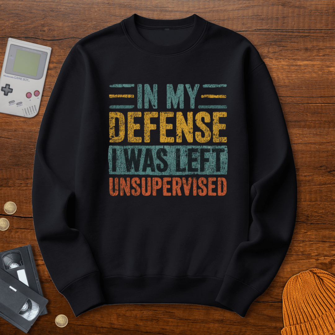 Printify Sweatshirt S / Black Left Unsupervised - Sweatshirt