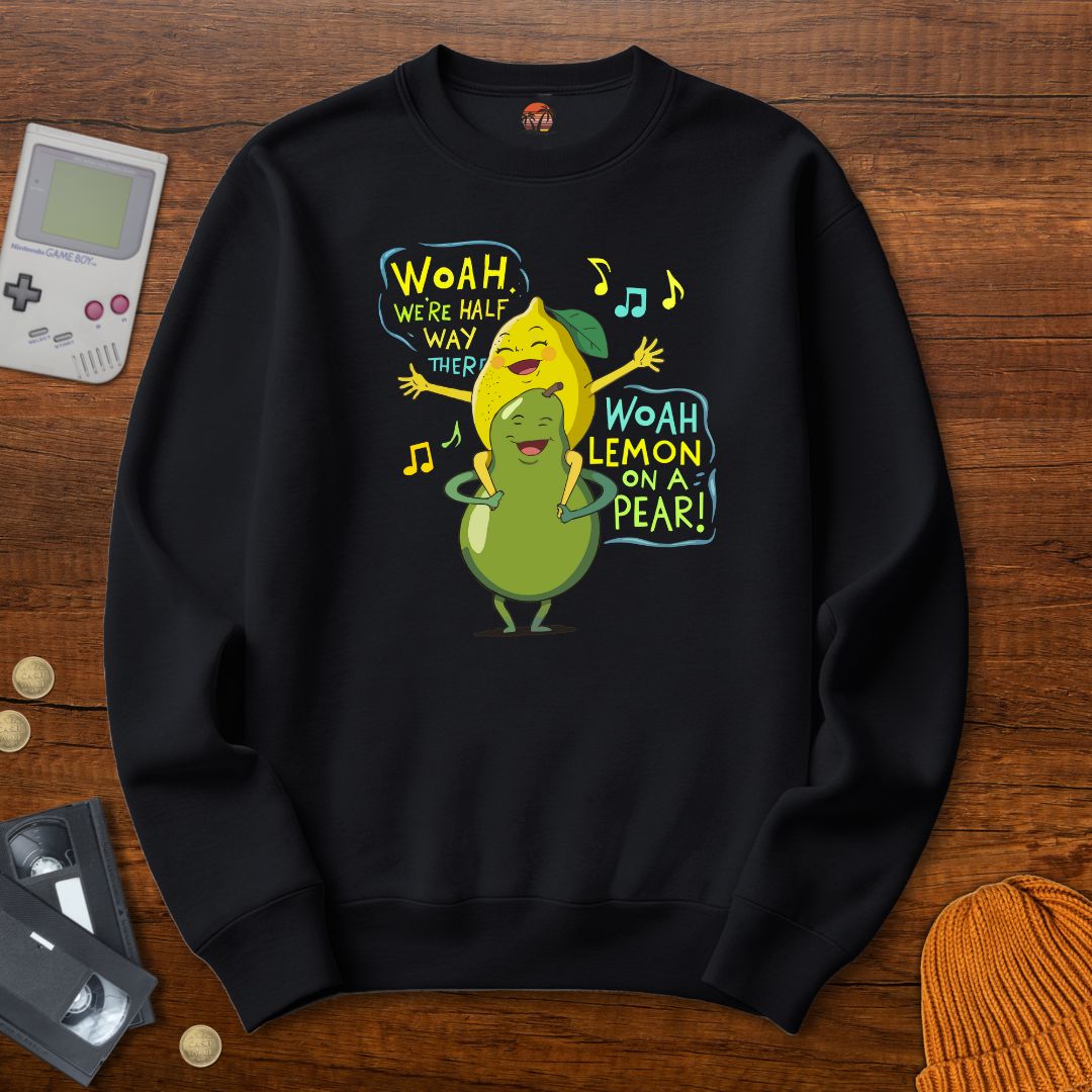 Printify Sweatshirt S / Black Lemon on a Pear - Sweatshirt