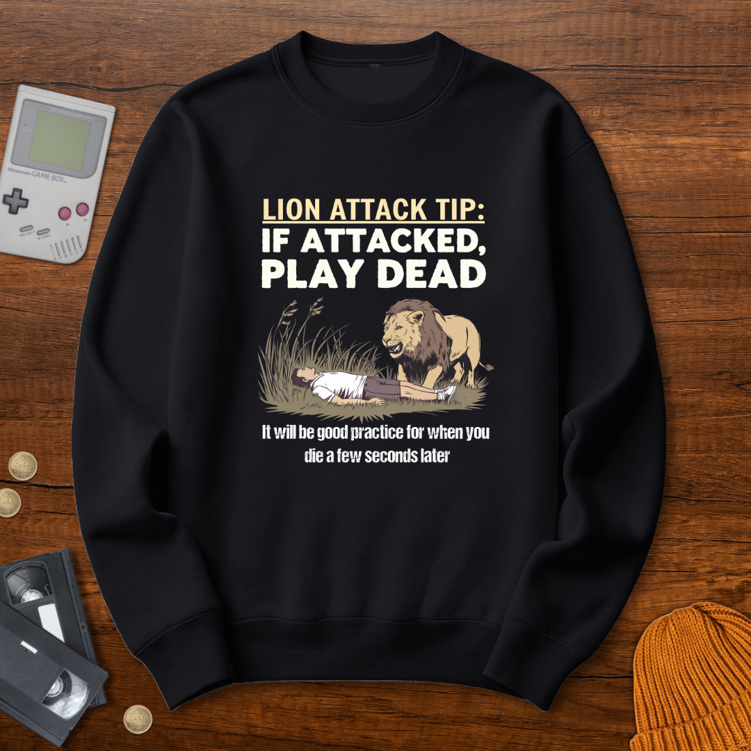 Printify Sweatshirt S / Black Lion Attack - Sweatshirt