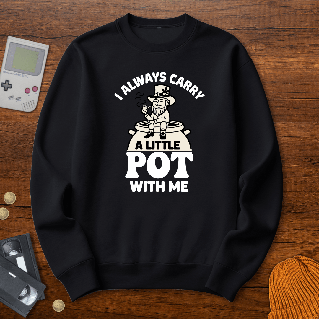 Printify Sweatshirt S / Black Little Pot - Sweatshirt