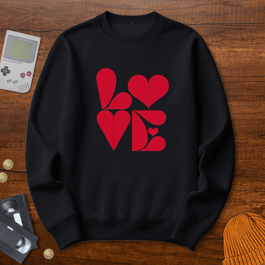 Printify Sweatshirt S / Black LOVE - Sweatshirt