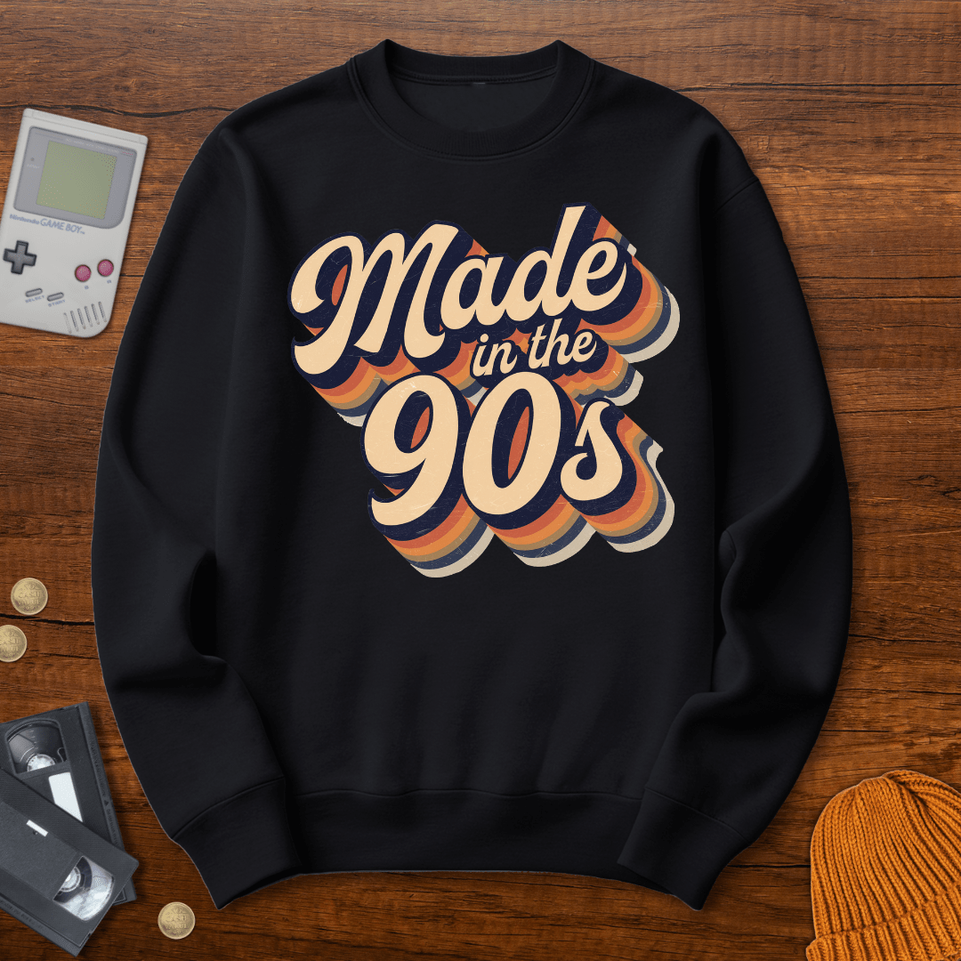 Printify Sweatshirt S / Black Made in the 90s - Sweatshirt