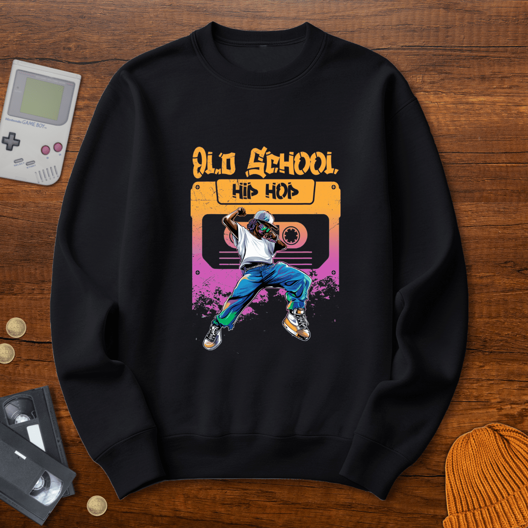Printify Sweatshirt S / Black Old School HipHop - Sweatshirt
