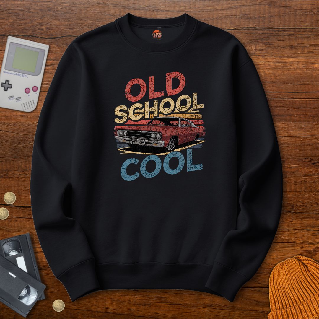 Printify Sweatshirt S / Black Old School - Sweatshirt