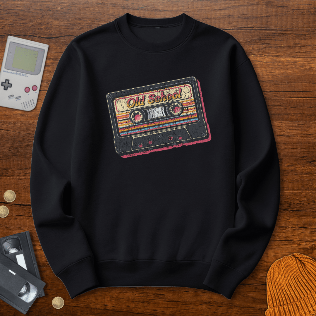 Printify Sweatshirt S / Black Old School - Sweatshirt