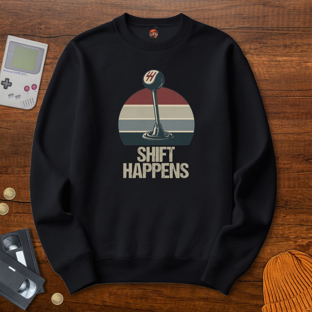 Printify Sweatshirt S / Black Shift Happens - Sweatshirt