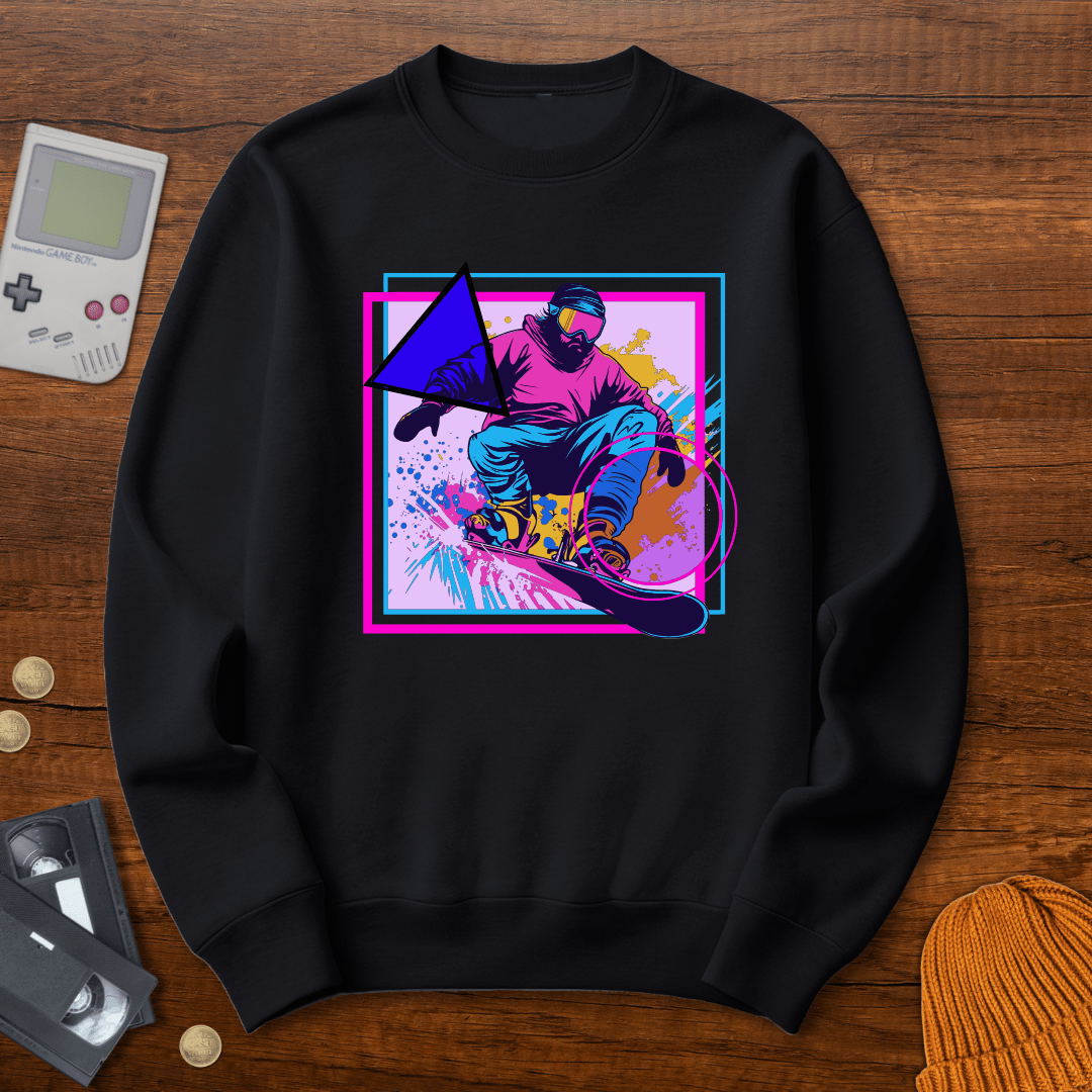 Printify Sweatshirt S / Black Snowboarder - Sweatshirt