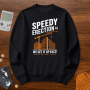 Printify Sweatshirt S / Black Speedy Erection - Sweatshirt