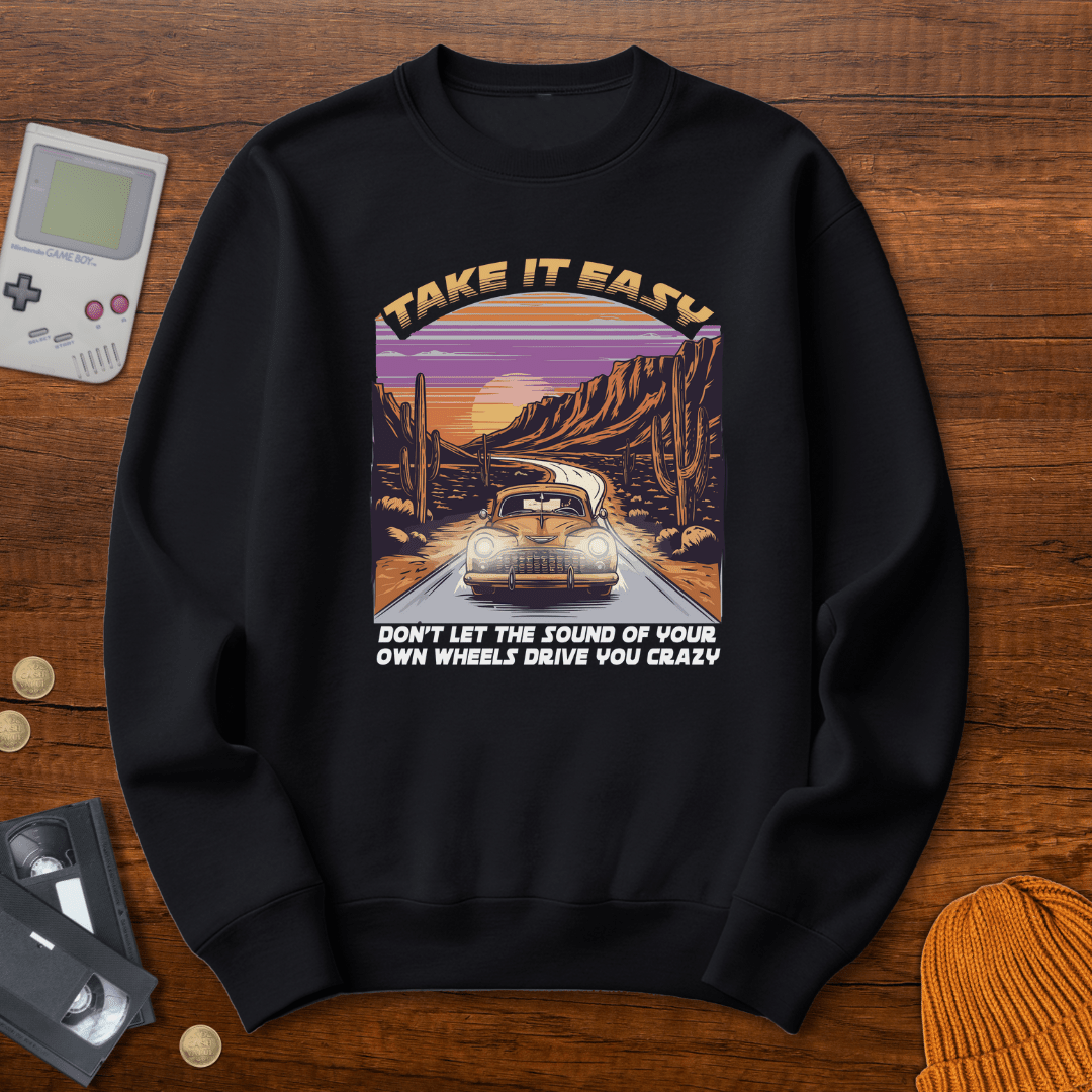 Printify Sweatshirt S / Black Take it easy - Sweatshirt