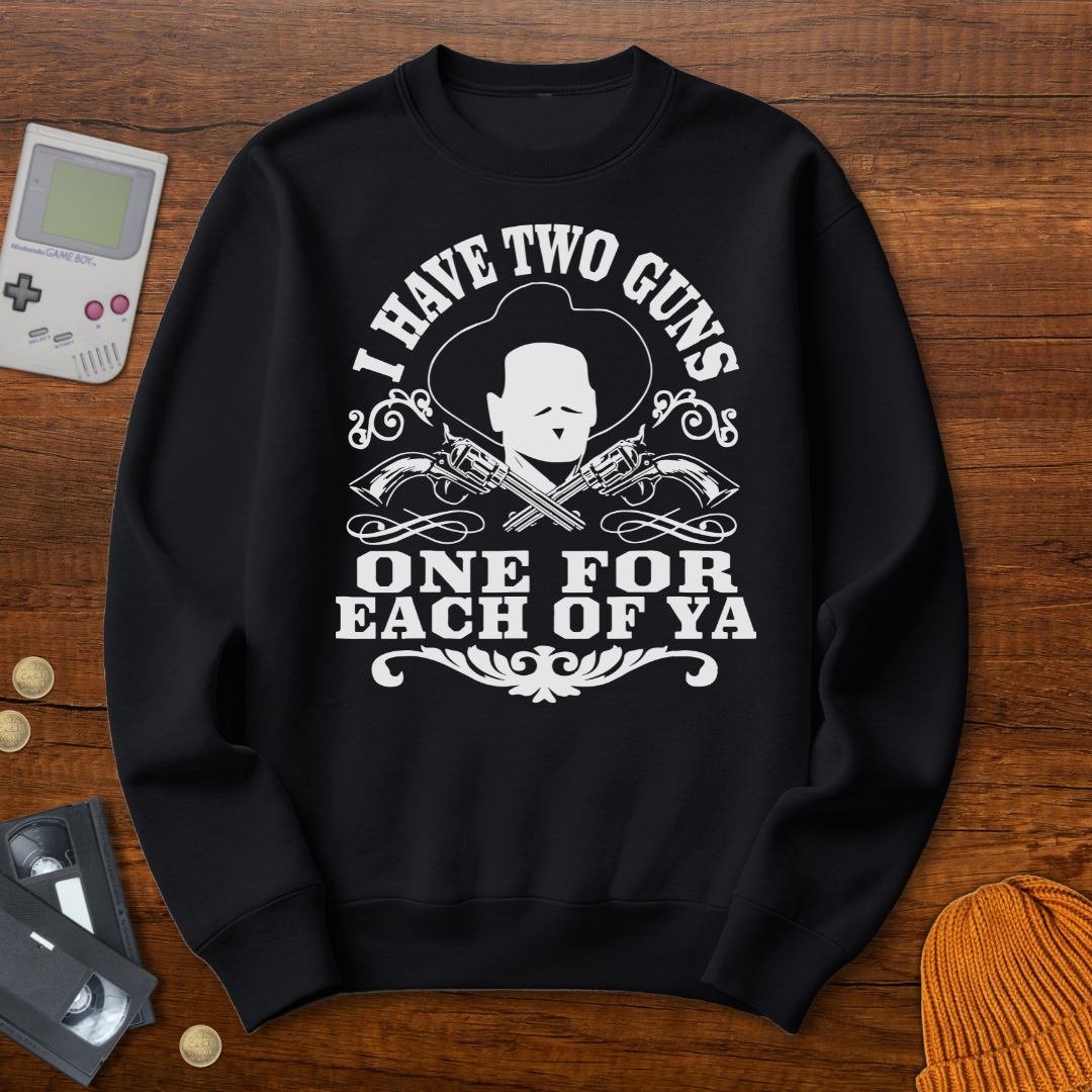 Printify Sweatshirt S / Black Two Guns - Sweatshirt