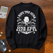 Printify Sweatshirt S / Black Two Guns - Sweatshirt