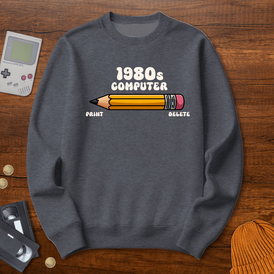 Printify Sweatshirt S / Graphite Heather 1980s Computer- Sweatshirt