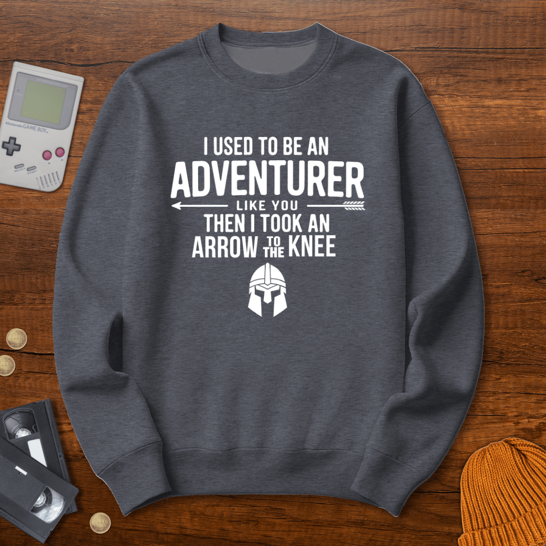 Printify Sweatshirt S / Graphite Heather Arrow to the Knee - Sweatshirt