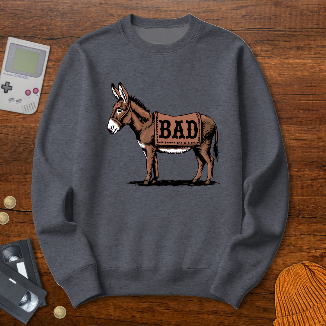 Printify Sweatshirt S / Graphite Heather Bad Ass - Sweatshirt