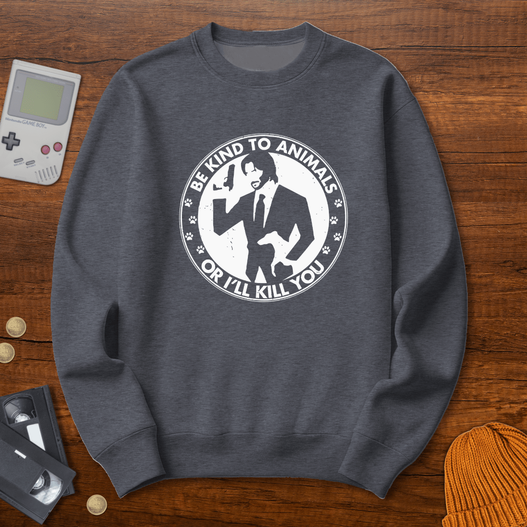 Printify Sweatshirt S / Graphite Heather Be Kind To Animals - Sweatshirt