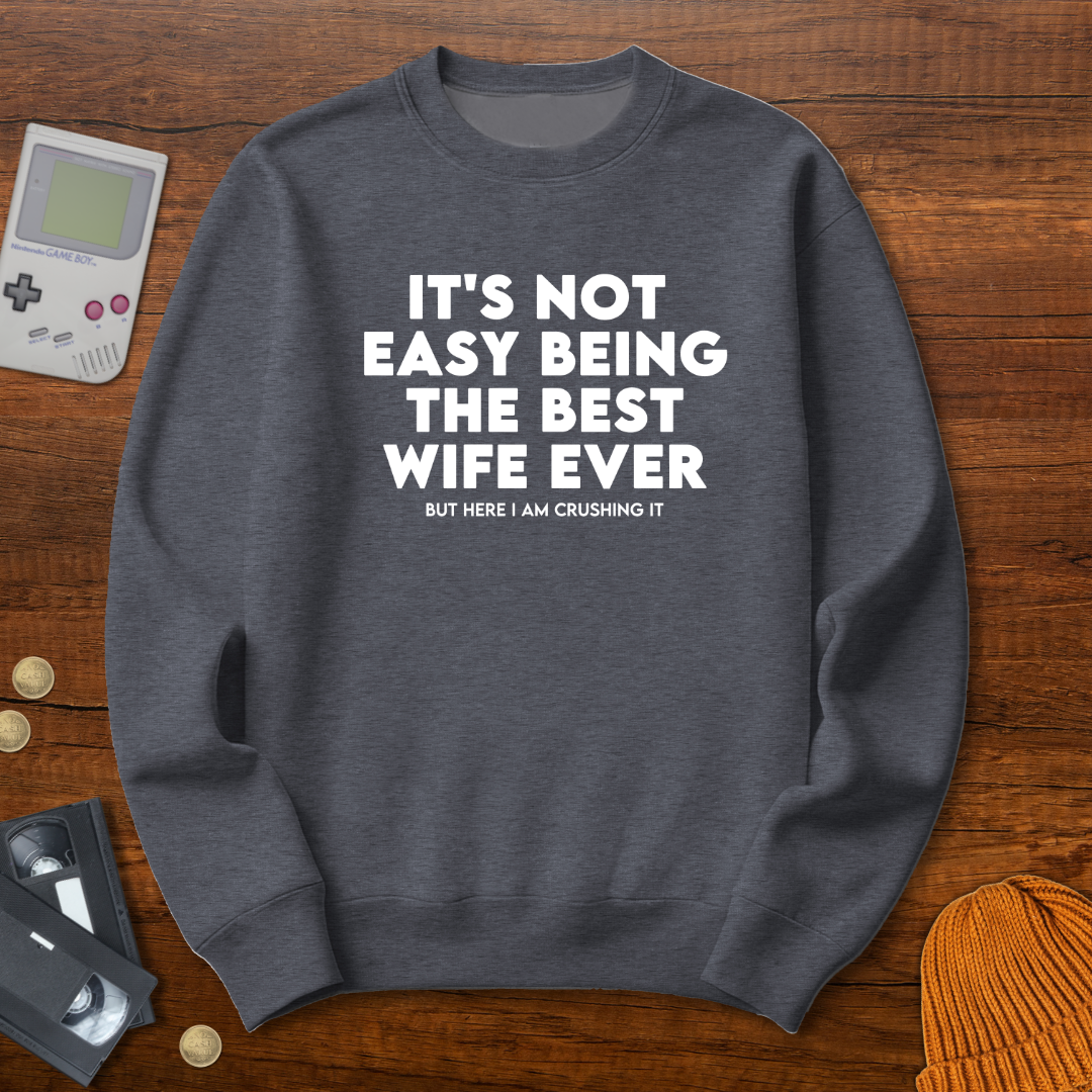Printify Sweatshirt S / Graphite Heather Best Wife - Sweatshirt