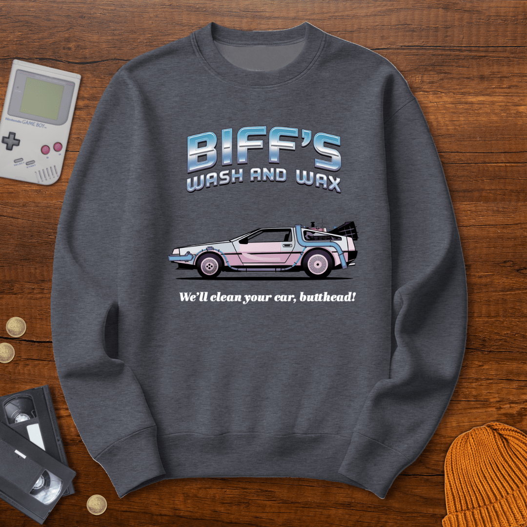 Printify Sweatshirt S / Graphite Heather Biffs Wash and Wax - Sweatshirt