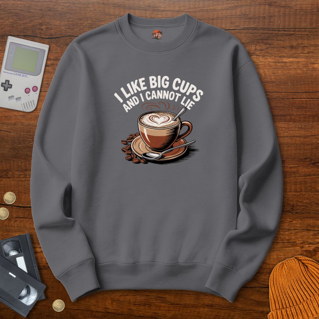 Printify Sweatshirt S / Graphite Heather Big Cups - Sweatshirt