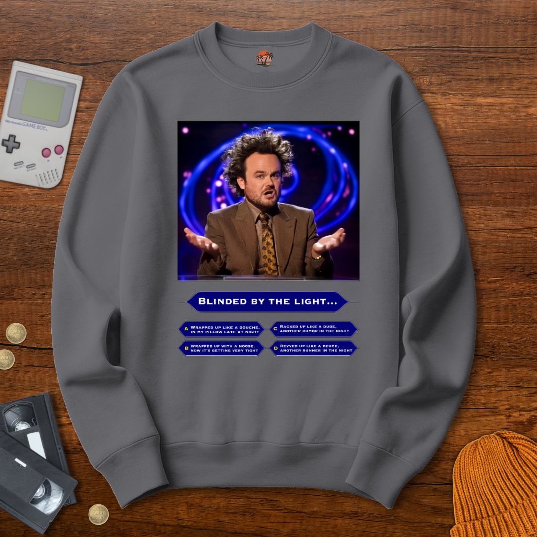 Printify Sweatshirt S / Graphite Heather Blinded by the light - Sweatshirt