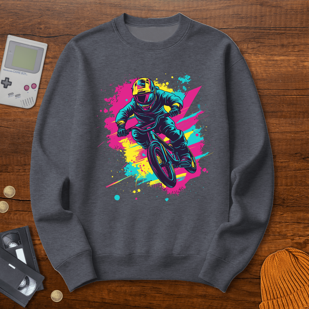Printify Sweatshirt S / Graphite Heather BMX Kid- Sweatshirt
