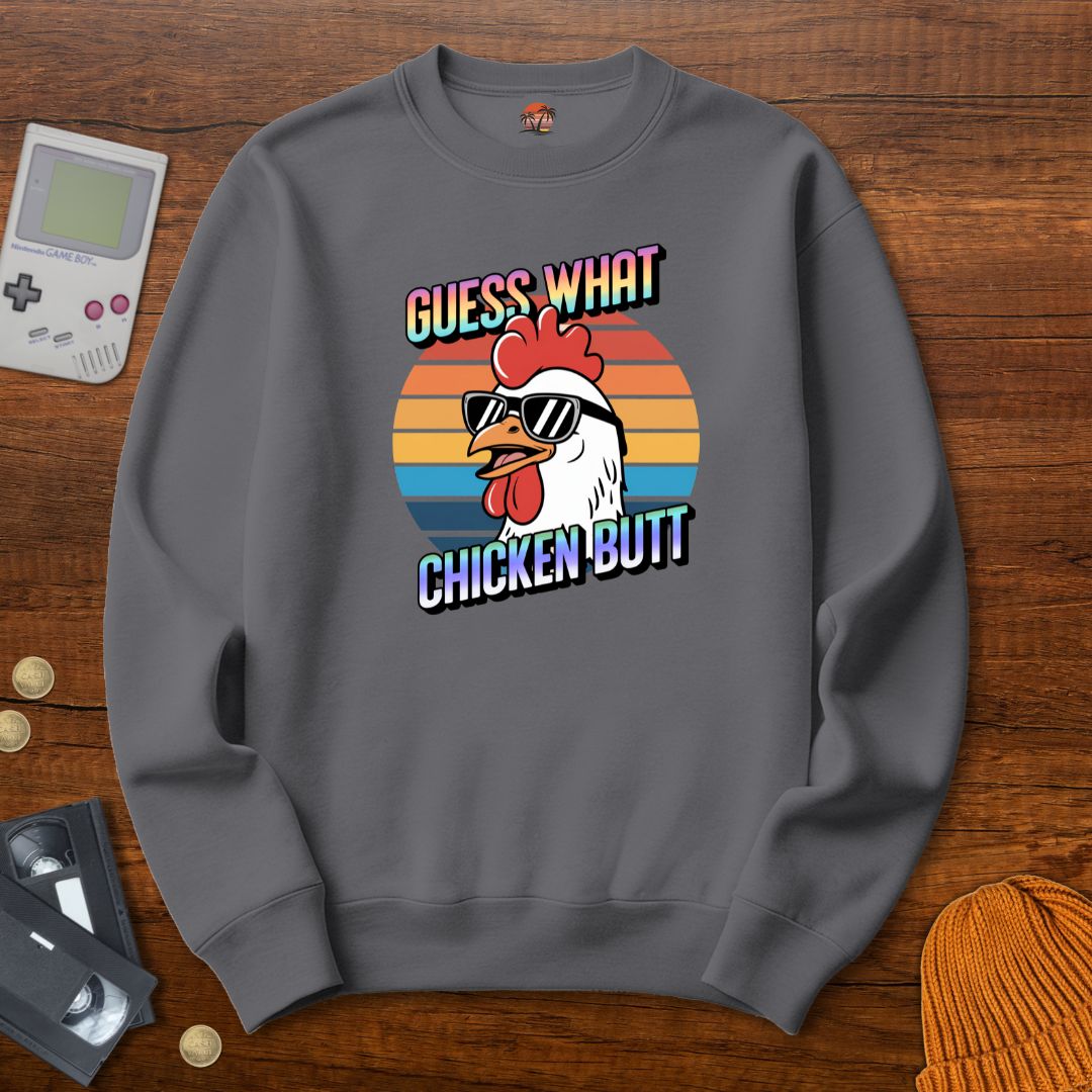 Printify Sweatshirt S / Graphite Heather ChickenButt - Sweatshirt