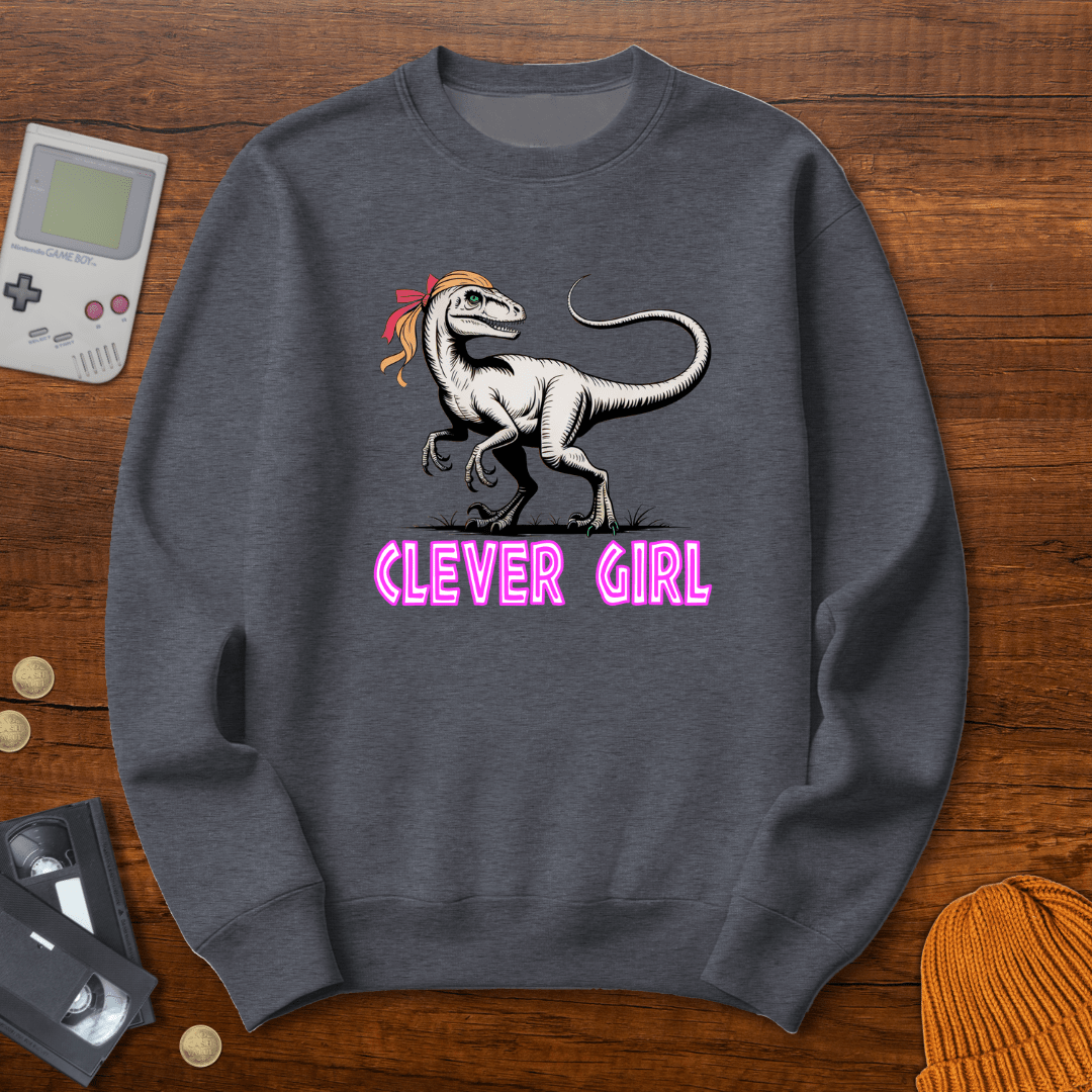 Printify Sweatshirt S / Graphite Heather Clever Girl - Sweatshirt