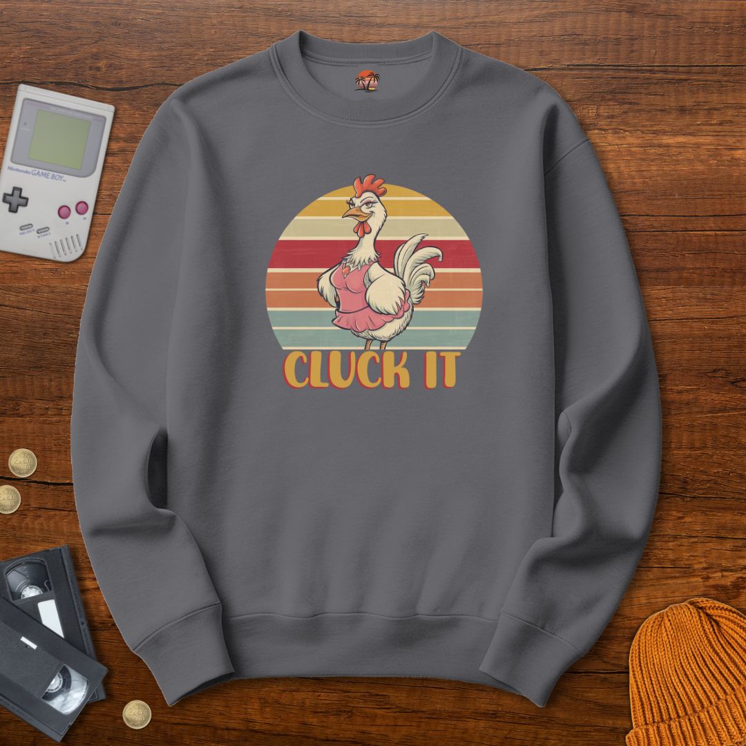 Printify Sweatshirt S / Graphite Heather Cluck It - Sweatshirt
