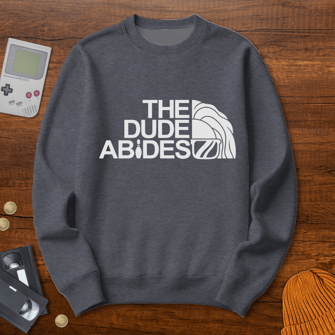 Printify Sweatshirt S / Graphite Heather Dude Abides - Sweatshirt
