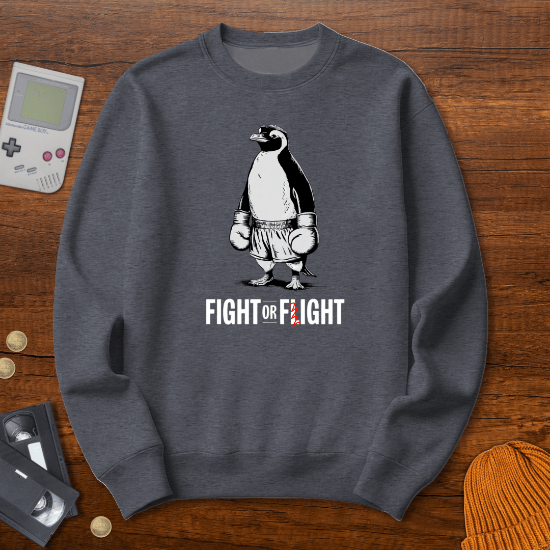 Printify Sweatshirt S / Graphite Heather Fight or Flight - Sweatshirt