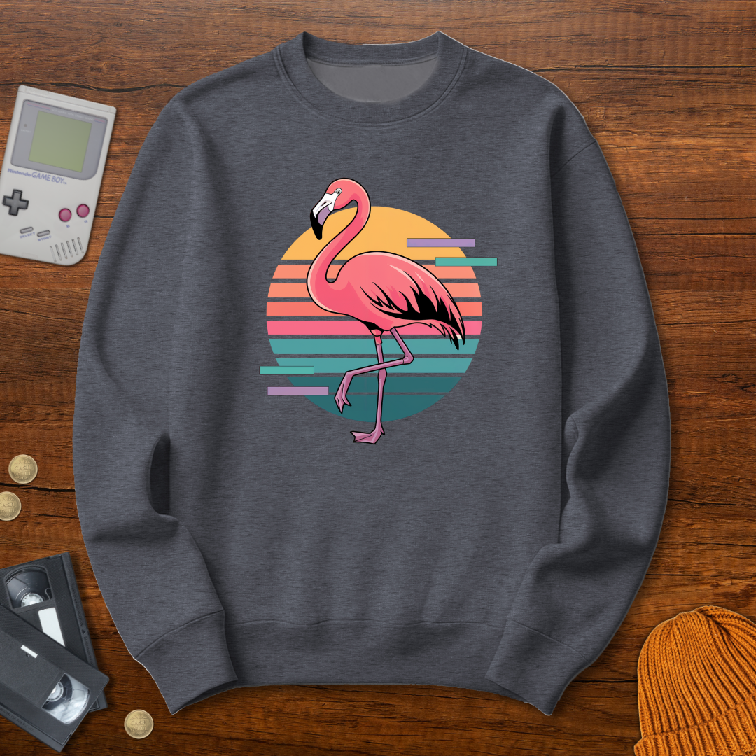 Printify Sweatshirt S / Graphite Heather Flamingo - Sweatshirt