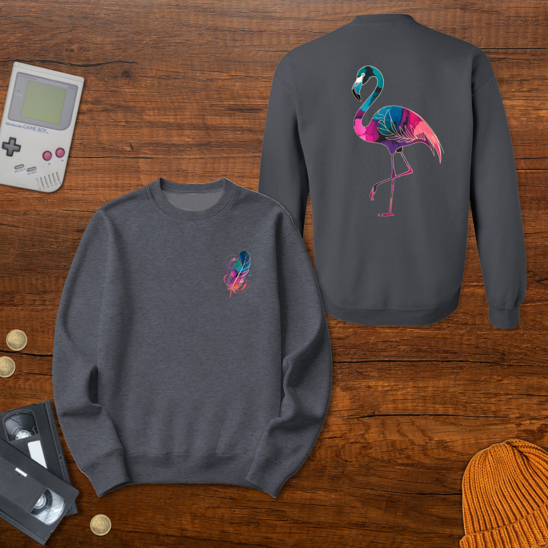 Printify Sweatshirt S / Graphite Heather Gradient Flamingo - Sweatshirt