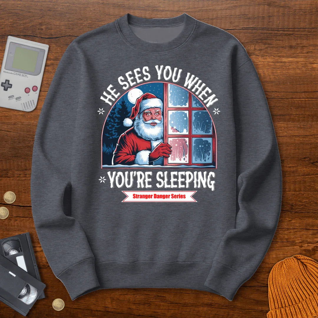 He Sees You When You're Sleeping - Sweatshirt - Throwback Paradise
