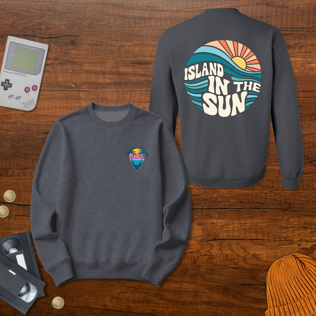 Printify Sweatshirt S / Graphite Heather Island in the Sun - Sweatshirt