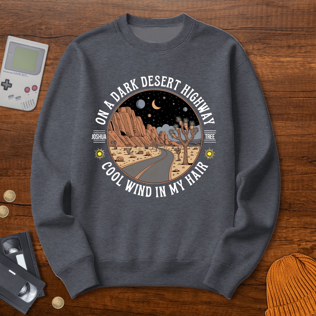 Printify Sweatshirt S / Graphite Heather Joshua Tree Hwy - Sweatshirt