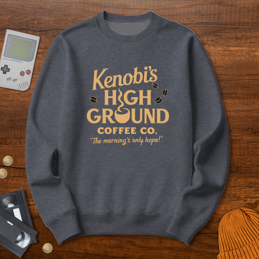 Printify Sweatshirt S / Graphite Heather Kenobis High Ground Coffee - Sweatshirt